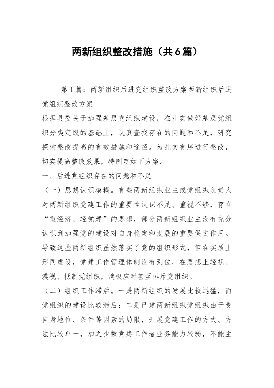 两新组织整改措施（共6篇）.docx_第1页