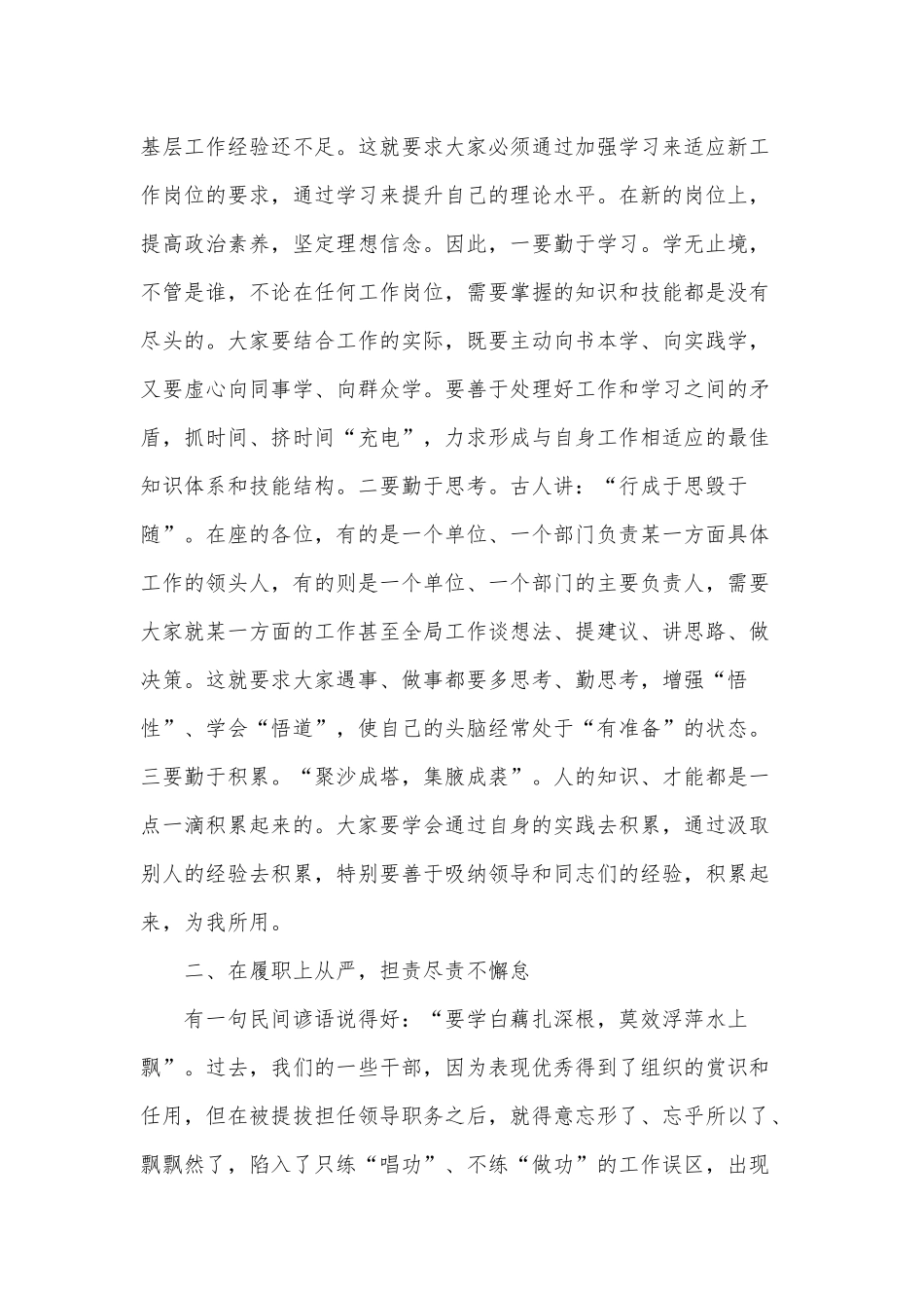2篇提拔领导干部会议讲话稿、某心理咨询师协会支部委员会党建工作汇报材料.docx_第2页