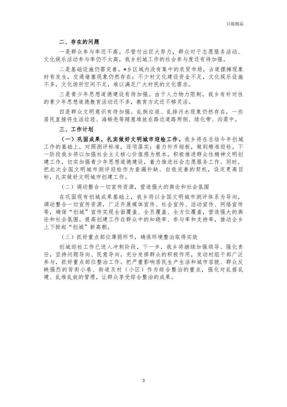 乡创建文明城市汇报总结.docx_第3页