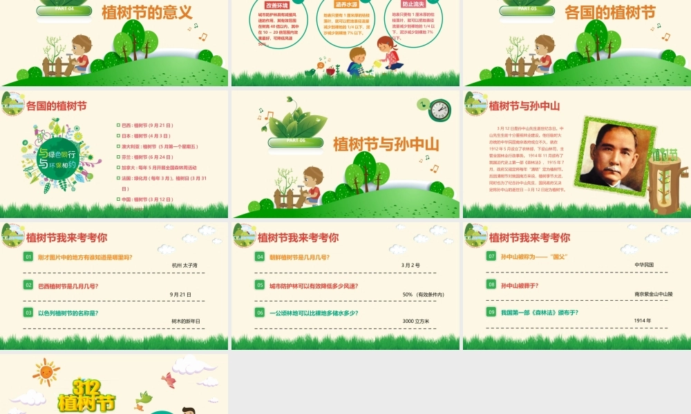 最新中小学生主题班会312植树节主题课件PPT.pptx