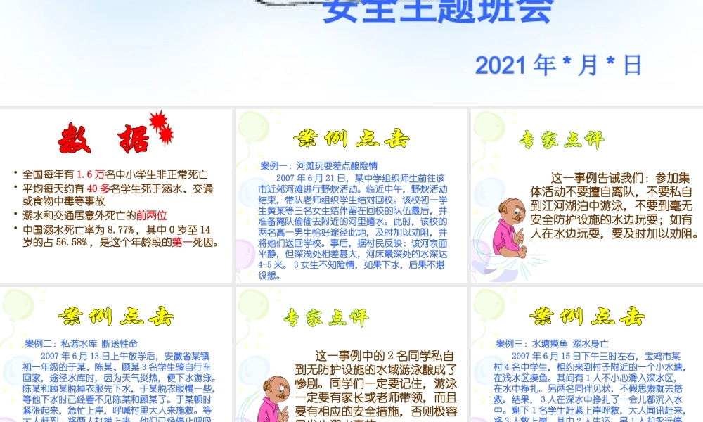 中小学生防溺水主题班会教学设计课件PPT.pptx