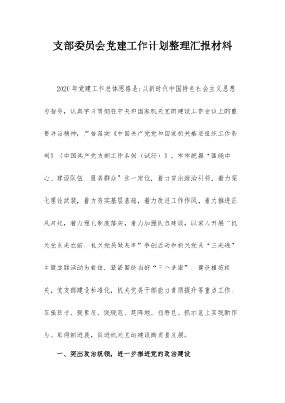 支部委员会党建工作计划整理汇报材料.docx