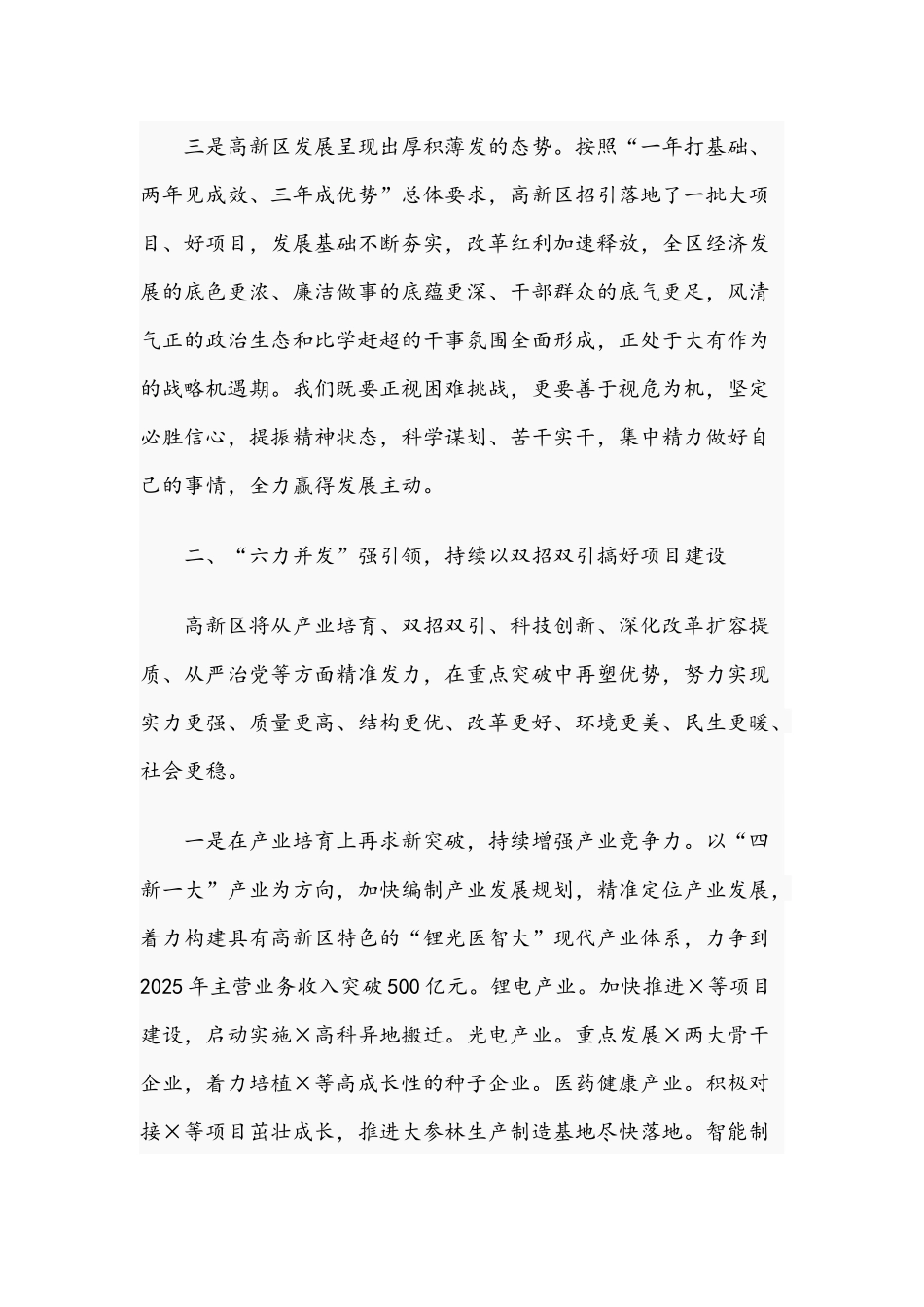 高新区党工委书记2021年汇报发言材料文稿.docx_第2页