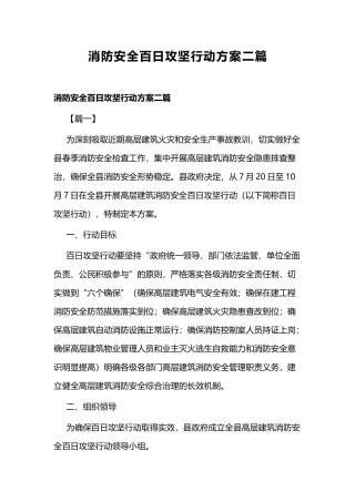 消防安全百日攻坚行动方案二篇.docx