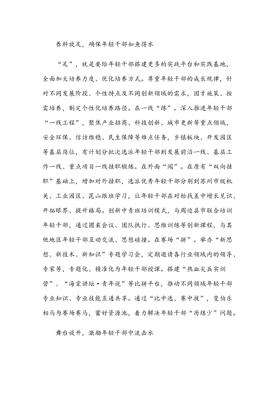 2021年组织部长言论稿：培养选拔优秀年轻干部和在学雷锋纪念日志愿服务活动启动仪式上讲话范文.docx_第3页