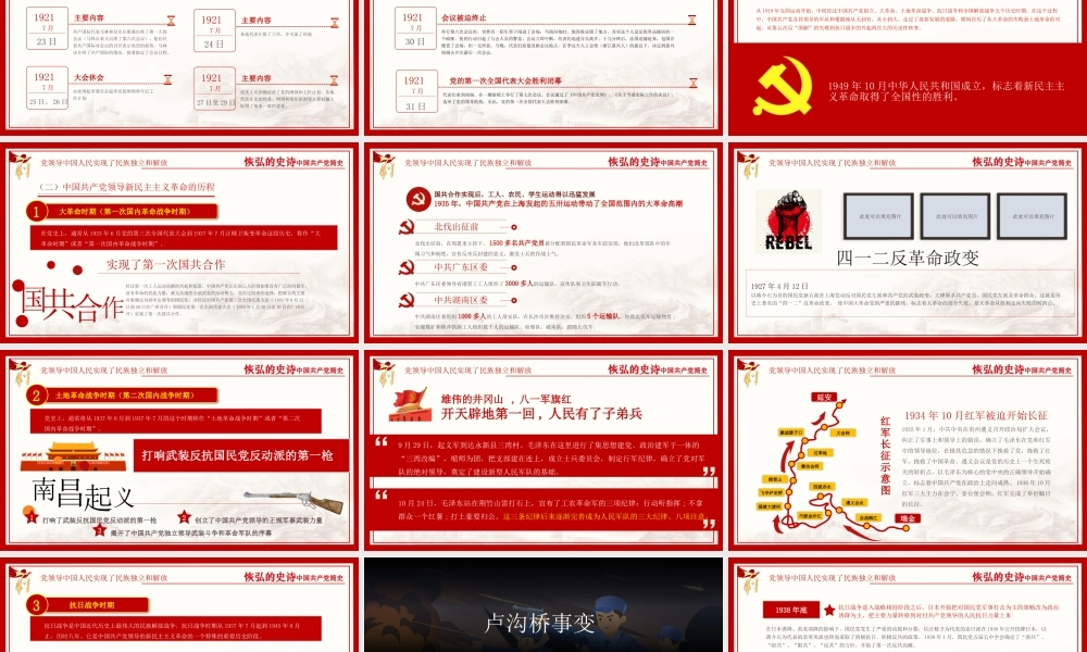 恢弘的史诗中国共产党简史党课PPT.pptx