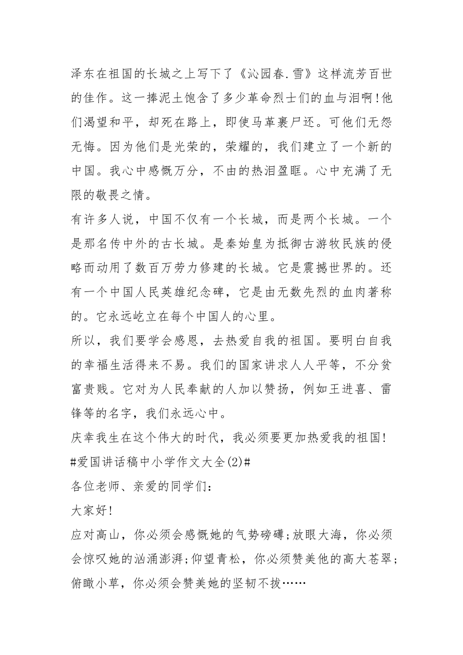 2021爱国讲话稿中小学作文年篇.docx_第2页