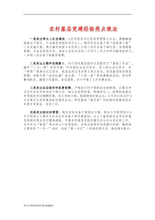 最新农村基层党建经验亮点做法.docx