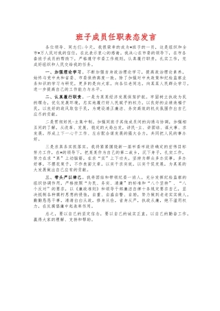 班子成员任职表态发言.docx