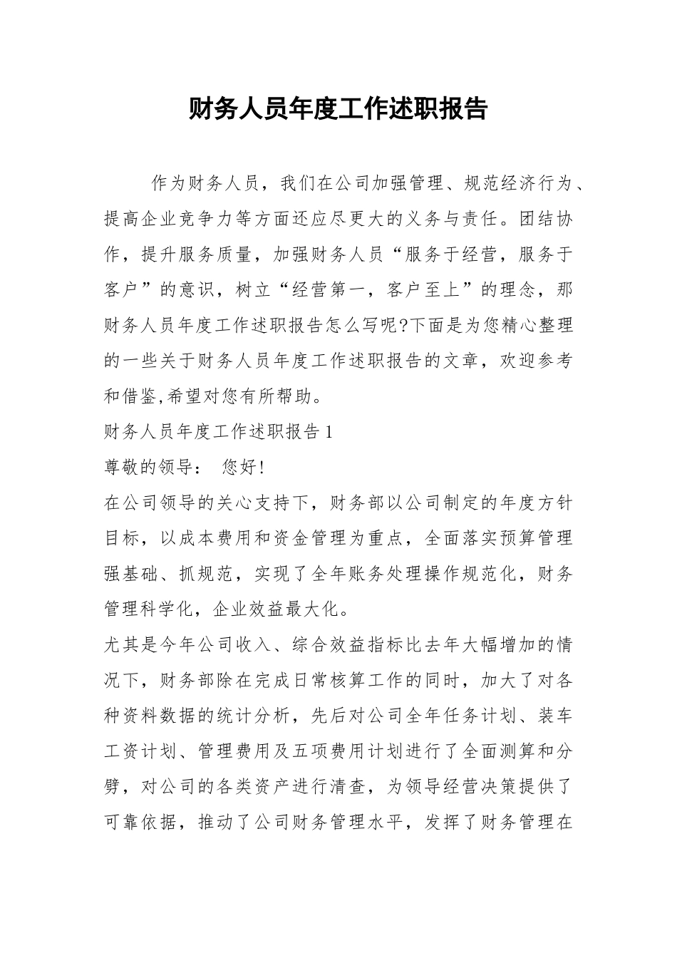 2021年财务人员年度工作述职报告.docx_第1页