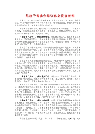 纪检干部参加培训体会发言材料.docx