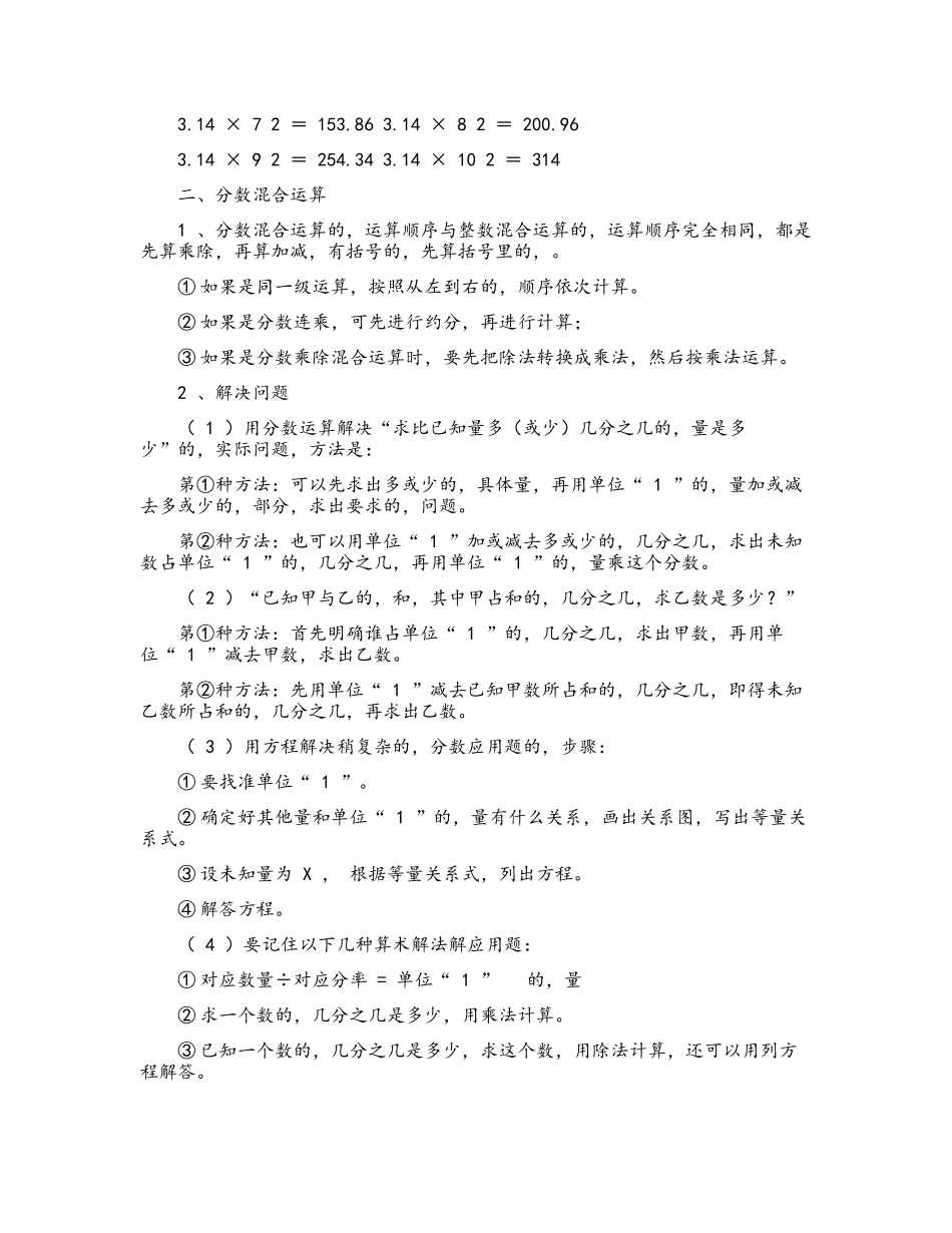 (写作交流)最新人教版小学六年级数学上册必背知识点重难点考点总结归纳整理及例题.docx_第3页