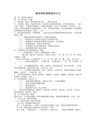 (写作交流)300页教育理论教育学心理学基础知识考点大全教师招聘考试必记必背.docx