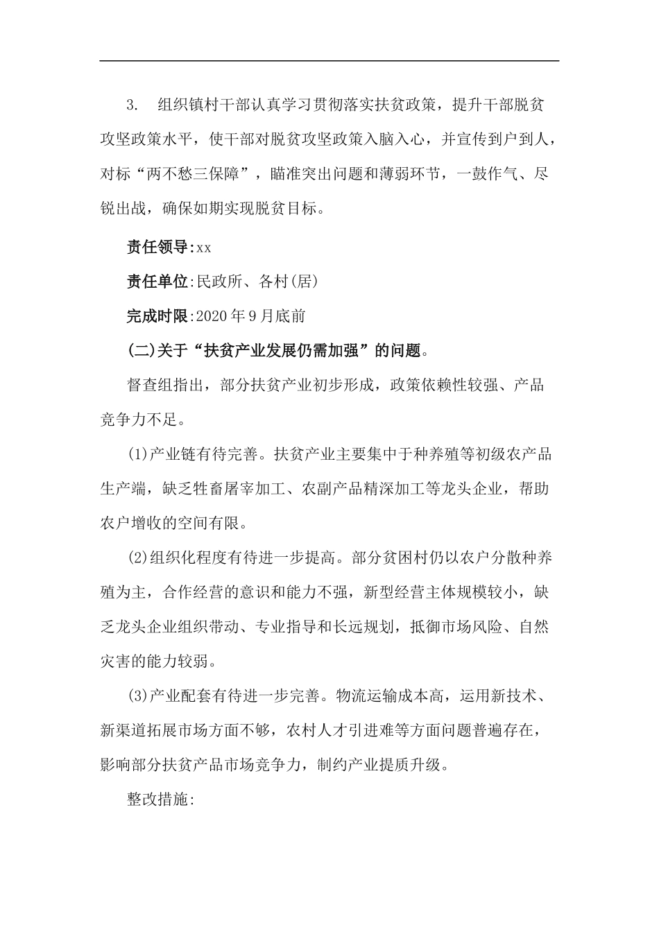 xzjp212章2020年脱贫攻坚督查反馈问题整改工作方案.docx_第3页