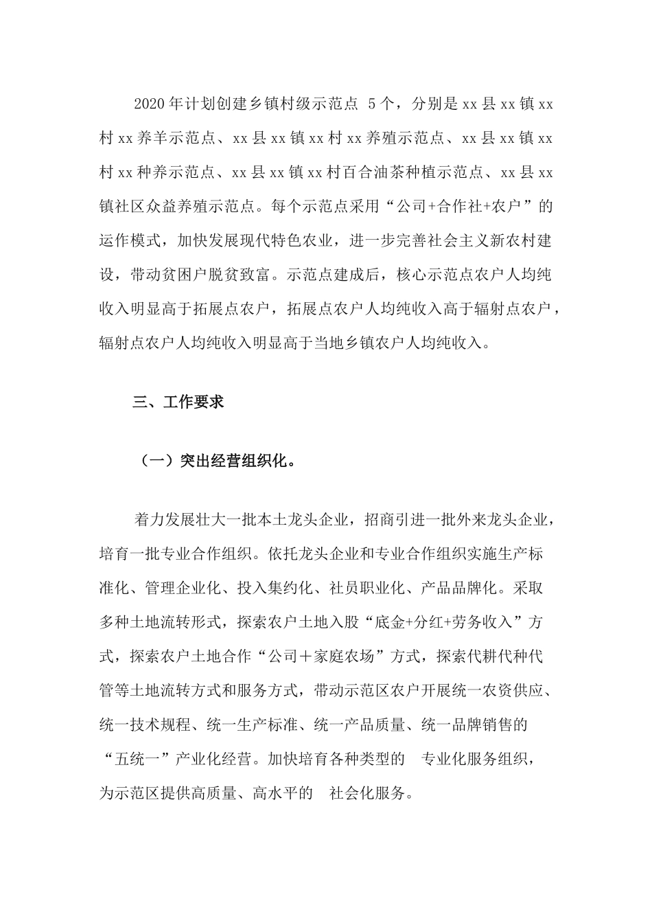 (写作交流）2020年乡村级现代特色农业示范区园点建设工作方案.docx_第2页