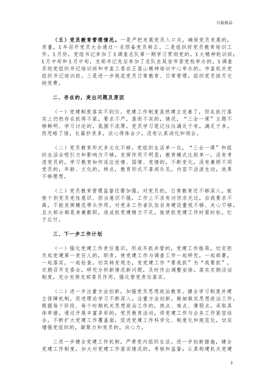 (写作交流)调查队支部工作总结述职报告.docx_第2页