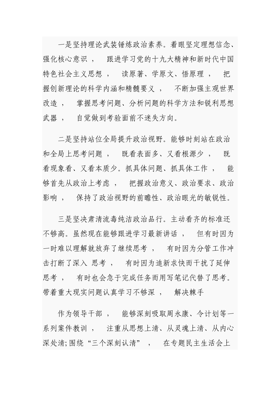 xzjphb4篇领导干部个人政治素质政治建设个人自查自评总结报告通用参考.docx_第2页