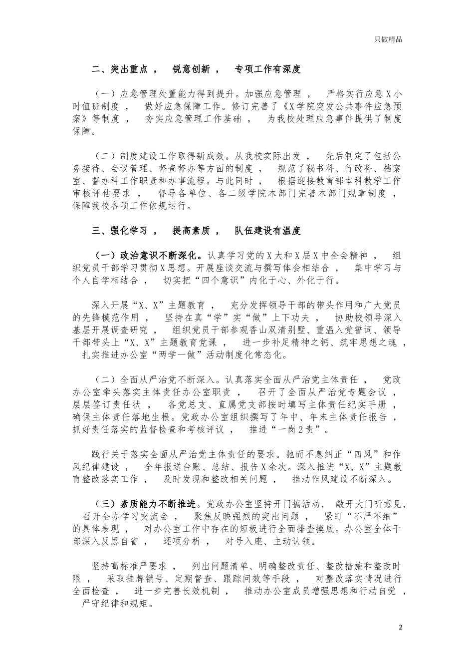 xzjphb2021年大学党政办工作总结汇报.docx_第2页