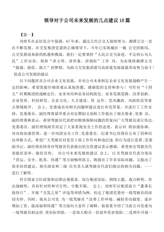 领导对于公司未来发展的几点建议10篇.docx