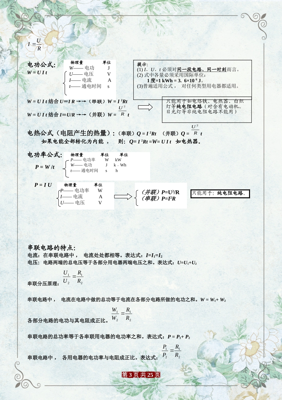 xzjphb最新中考总复习初中物理核心公式表基本物理量全书概念知识点考点总结大全.doc_第3页
