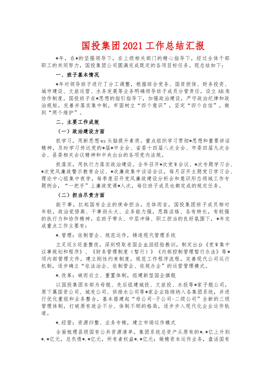 国投集团2021工作总结汇报.docx_第1页