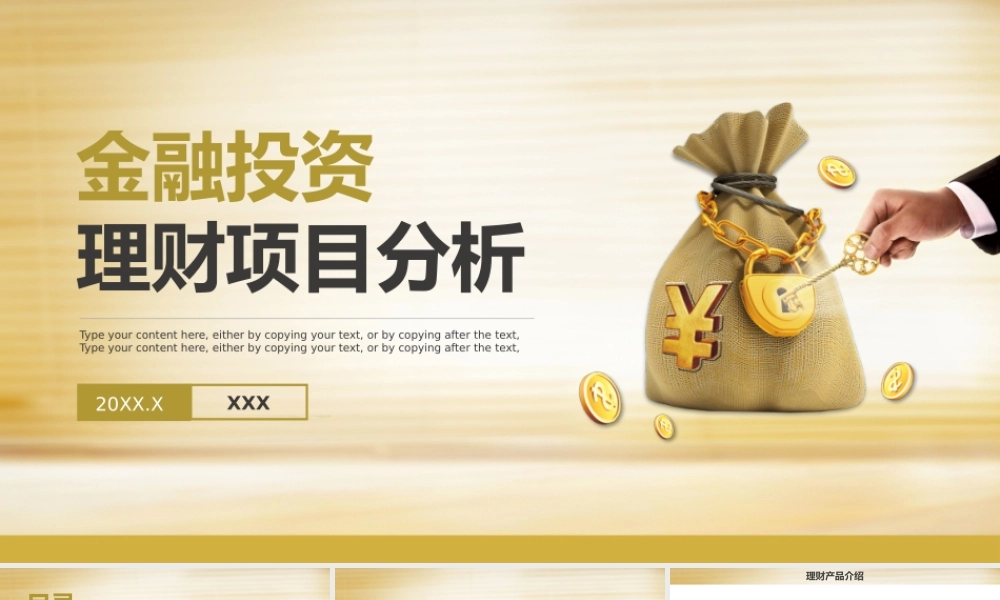 金融投资理财项目分析PPT模板.pptx