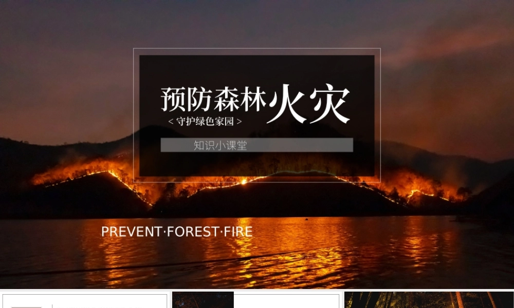 预防森林火灾守护绿色家园知识小课堂PPT课件（带内容）.pptx