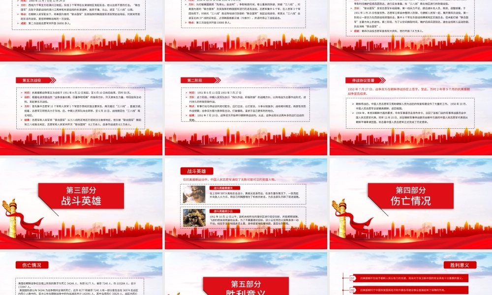 纪念抗美援朝战争XX周年铭记历史缅怀先烈主题学习PPT课件（带内容）.pptx