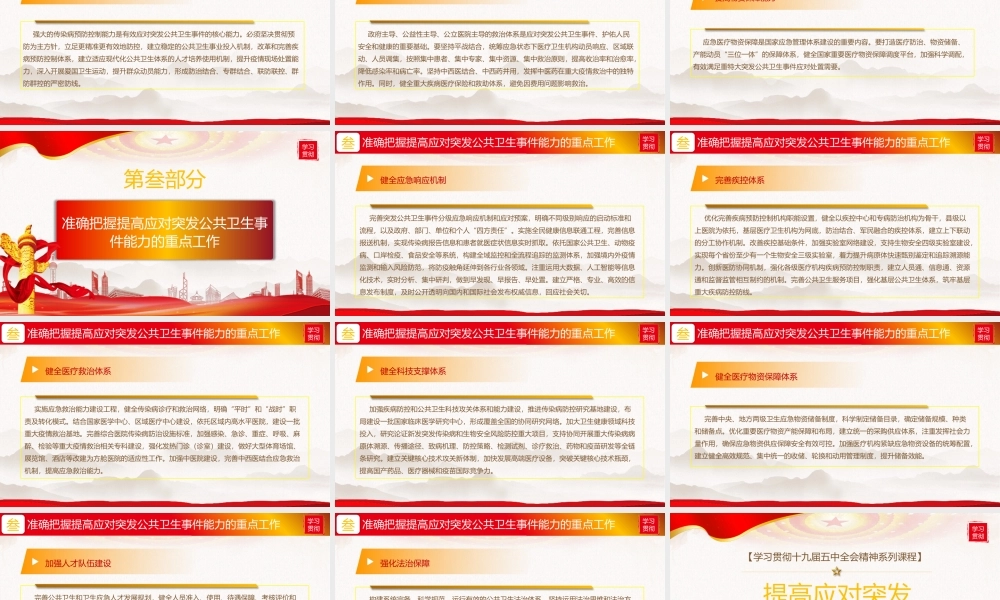 学习贯彻全会精神系列课程-提高应对突发公共卫生事件能力PPT课件（带内容）.pptx