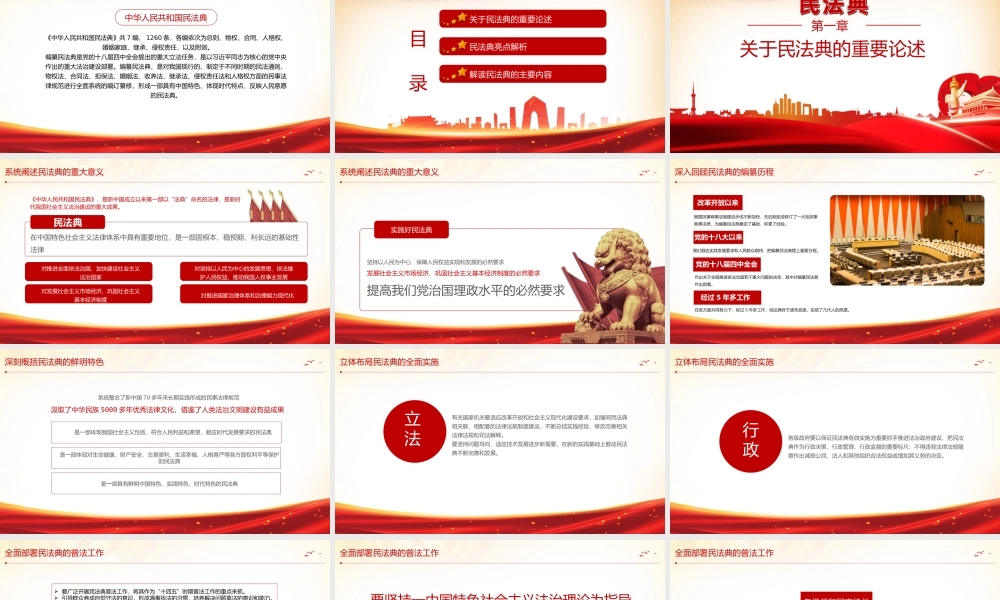 认真学习贯彻《中华人民共和国民法典》PPT课件（带内容）.pptx