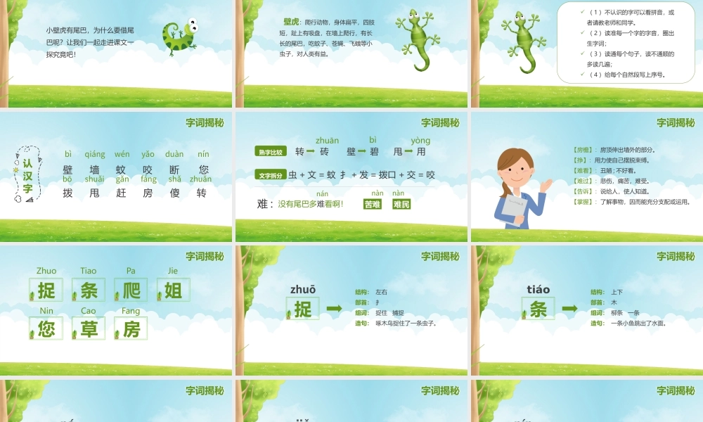 部编版语文课件一年级下册《小壁虎借尾巴》PPT课件（带内容）.pptx