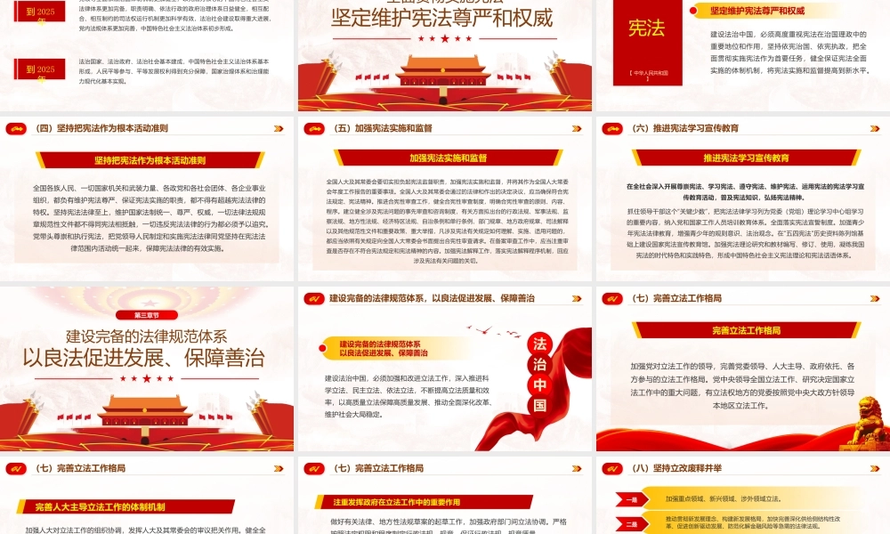 学习《法治中国建设规划（2020－2025年）》第一章至第四章PPT课件（带内容）.pptx