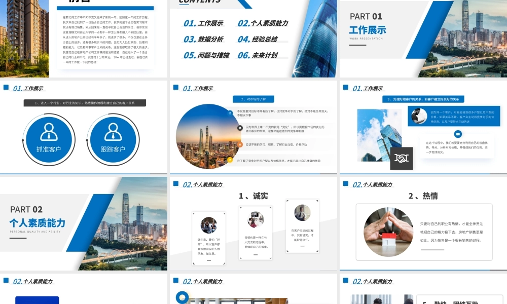 XX房地产公司地产销售年度工作个人总结PPT展示材料（带内容）.pptx