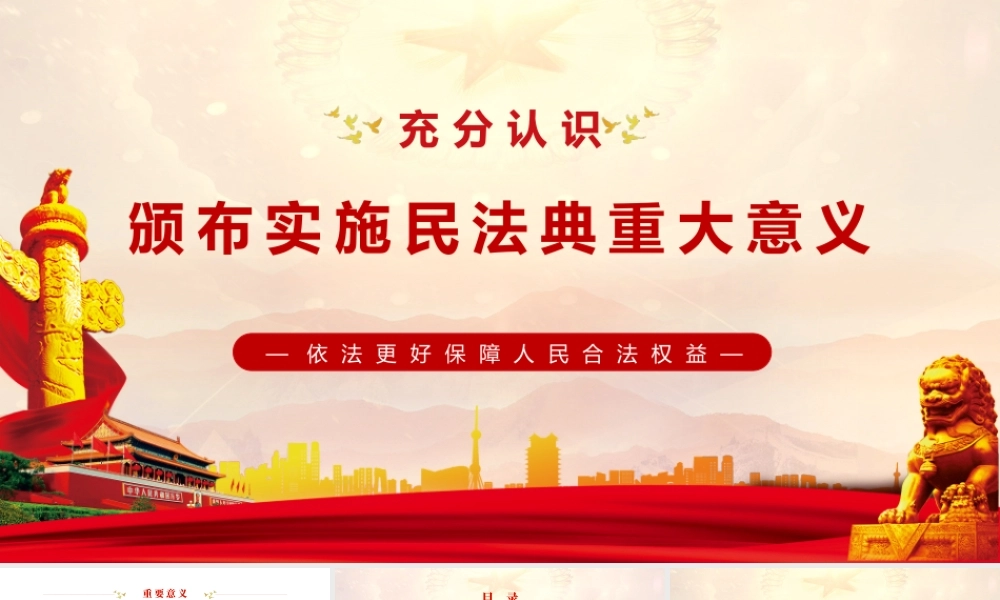 充分认识颁布实施民法典重大意义PPT课件（带内容）.pptx
