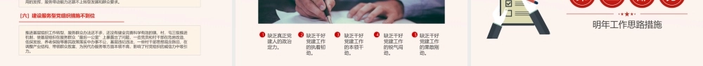 党建党课干部年终总结汇报PPT展示材料（带内容）.pptx
