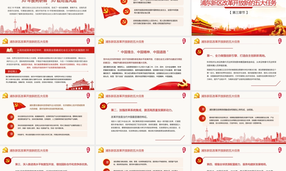 学习上海浦东开发开放30周年重要讲话“上海精神”PPT课件（带内容）.pptx