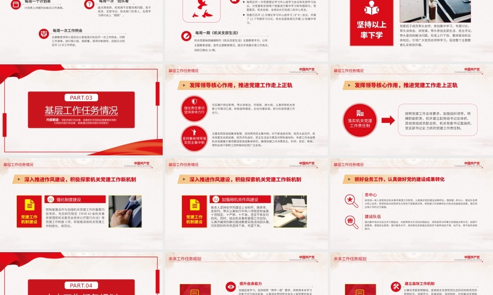 党员干部年终总结汇报及下一年工作计划PPT课件（带内容）.pptx