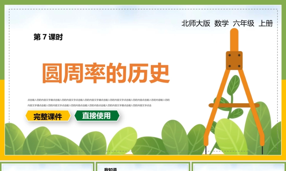 北师大版数学六年级上册《圆周率的历史》课件（带内容）.pptx