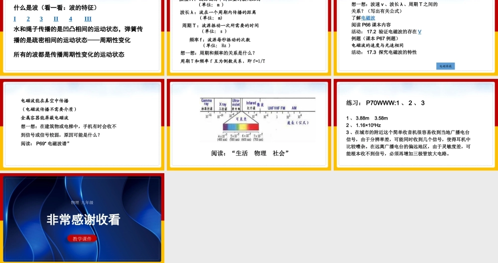 九年级物理《电磁波及其传播》PPT课件（带内容）.pptx