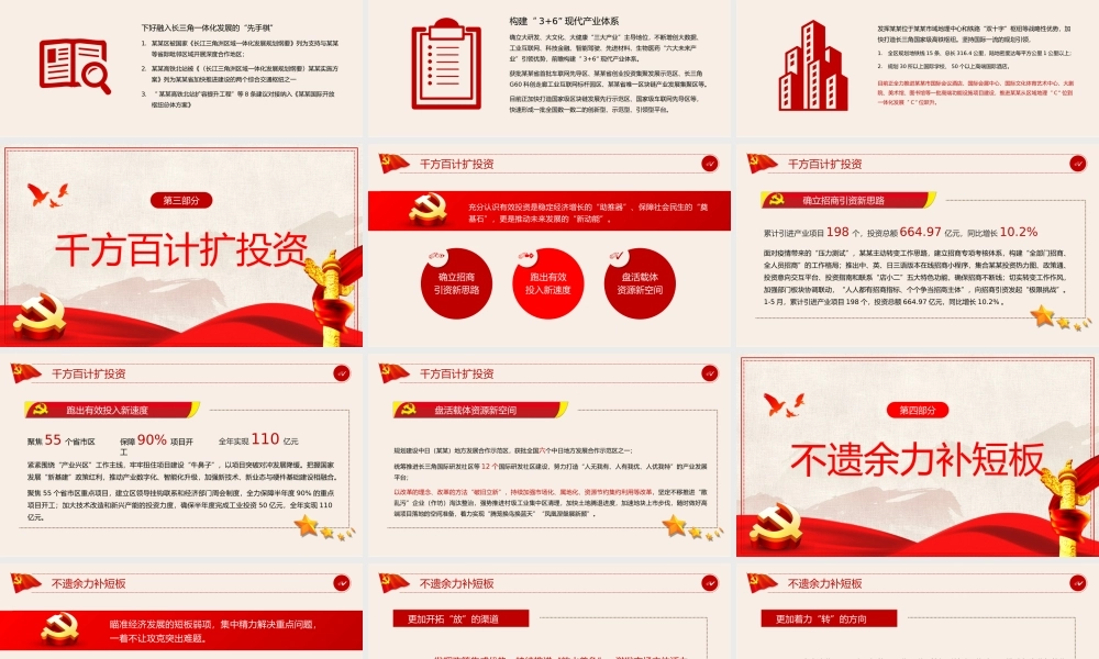 “六稳”“六保”党政党建年终工作总结PPT课件展示（带内容）.pptx