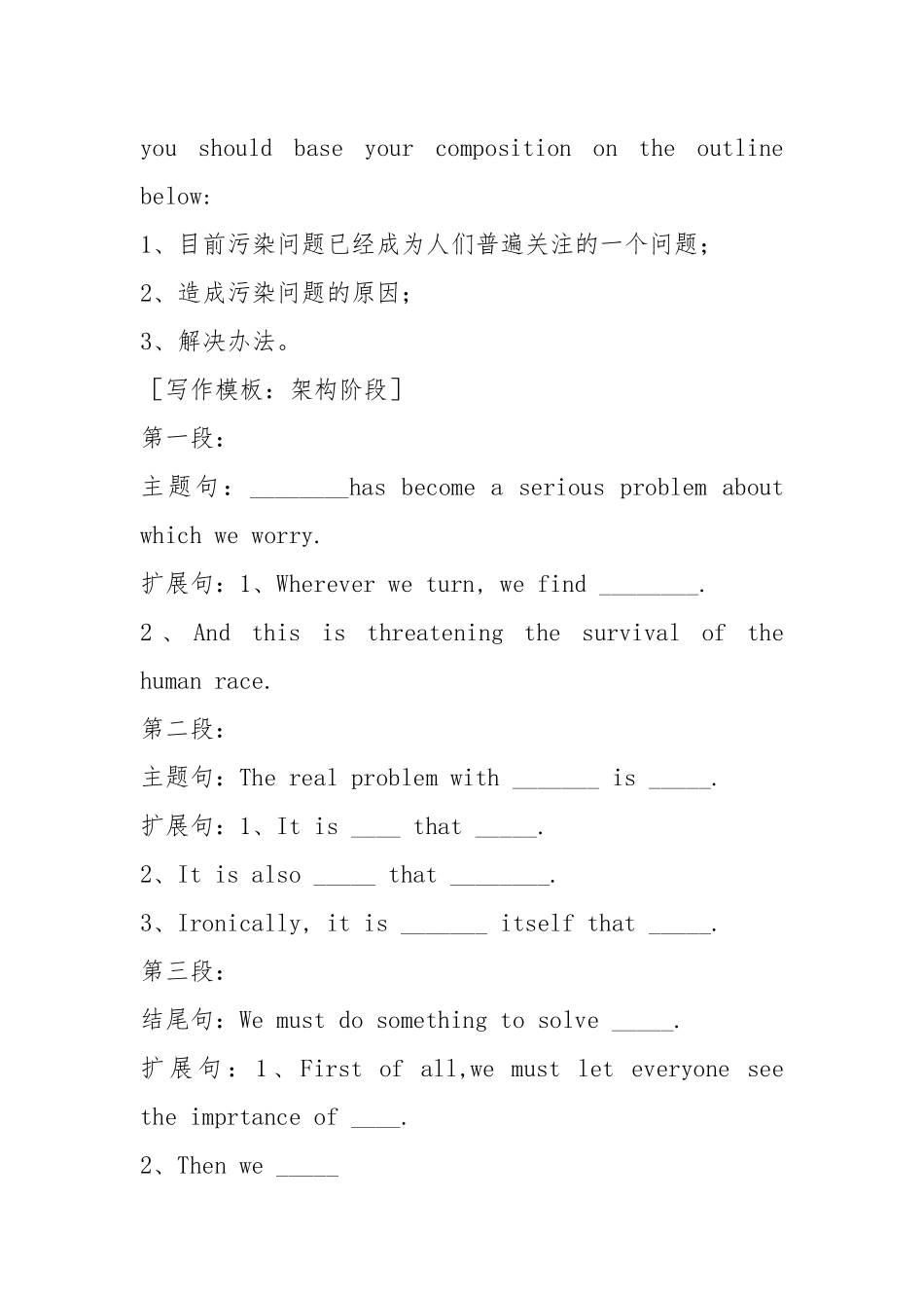 2021年大学英语四六级作文超级模板汇总.docx_第2页