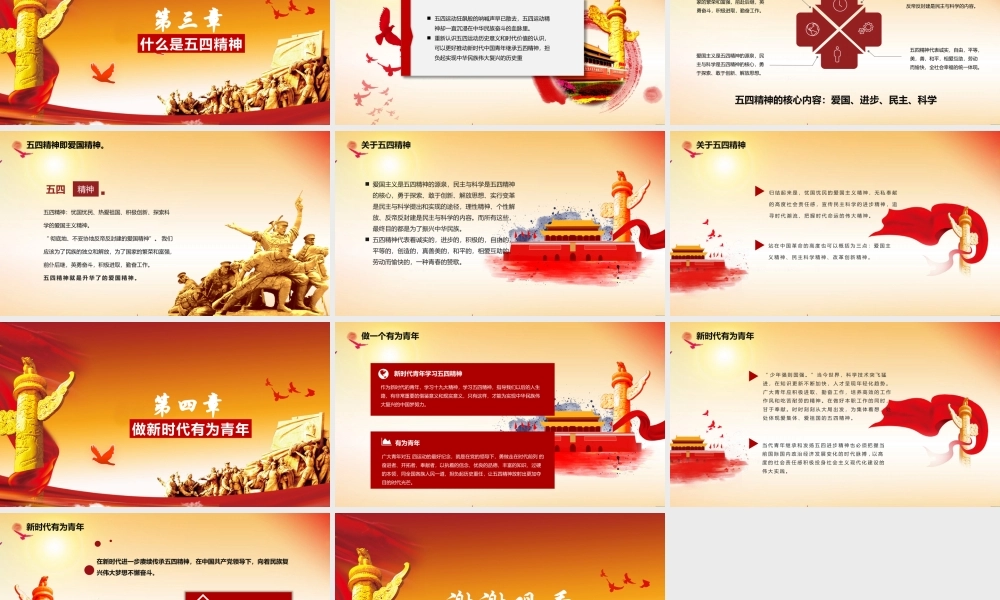 弘扬五四运动做有为青年PPT培训教育课件（带内容）.pptx