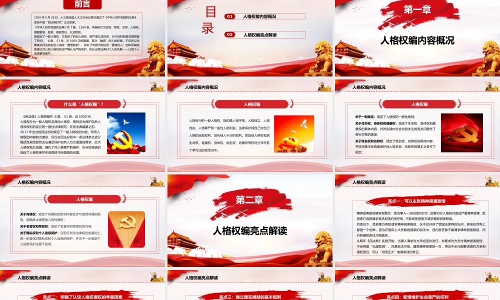 中华人民共和国首部民法典之人格权编解读PPT培训课件（带内容）.pptx