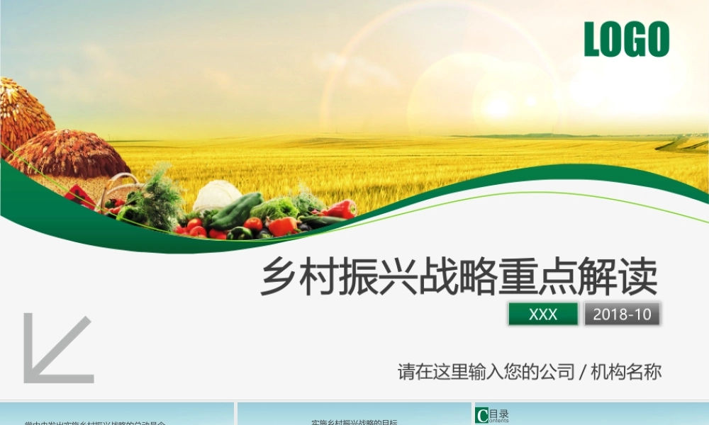 乡村振兴战略三农问题农村振兴重点解读PPT课件（带内容）.pptx