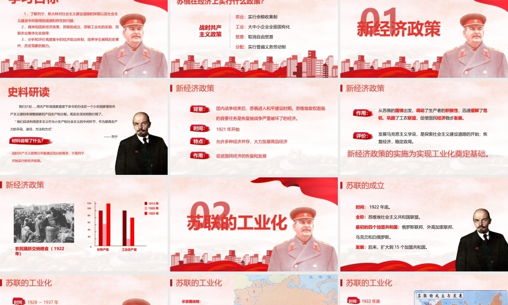 苏联的社会主义建设教学PPT课件（带内容）.pptx
