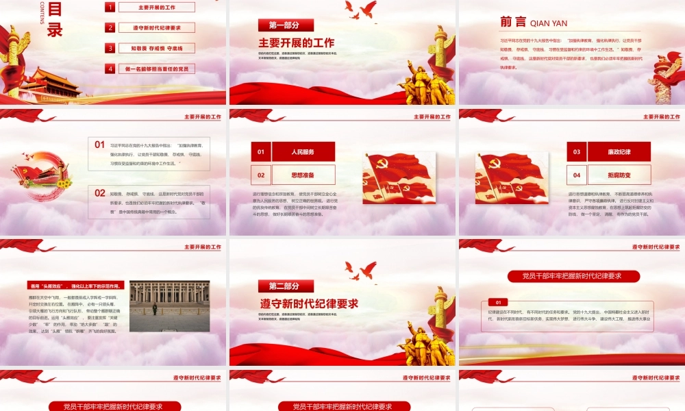 新时代新篇章党建党务工作总结汇报PPT展示材料（带内容）.pptx