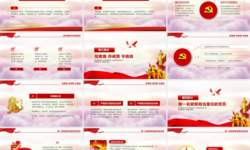 新时代新篇章党建党务工作总结汇报PPT展示材料（带内容）.pptx