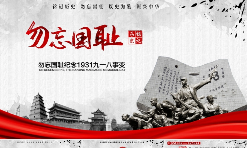 纪念九一八主题教育PPT课件（带内容）.pptx