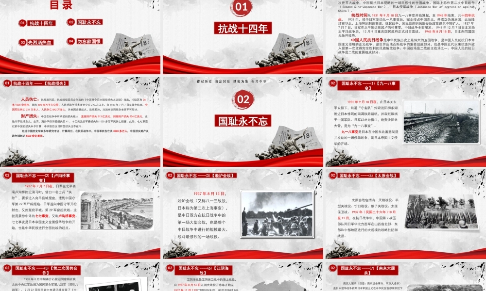 纪念九一八主题教育PPT课件（带内容）.pptx