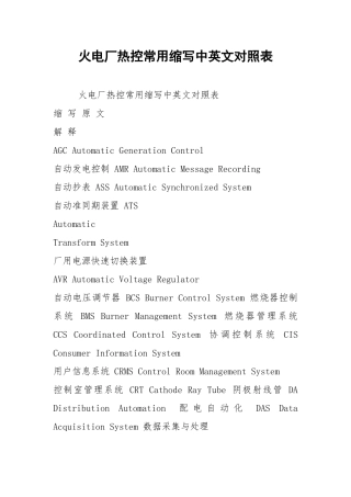 火电厂热控常用缩写中英文对照表.docx